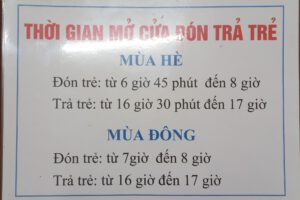 Thông báo thay đổi thời gian đón trả trẻ